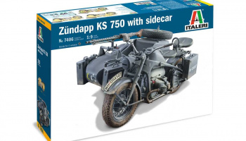 Zundapp KS 750 with sidecar (1:9) Model Kit 7406 - Italeri