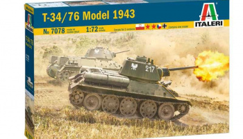 T-34/76 Model 1943 (1:72) Model Kit tank 7078 - Italeri