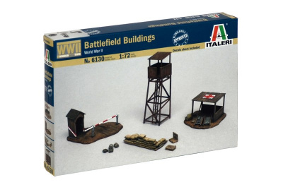 Model Kit budova - BATTLEFIELD BUILDINGS (1:72) - Italeri