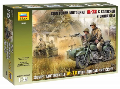 Model Kit figurky 3639 - Soviet WWII Motorcycle M-72 (1:35)