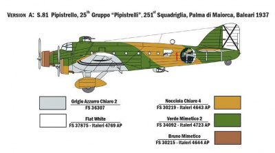 Model Kit letadlo 1388 - SM.81 PIPISTRELLO (1:72) - Italeri