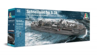 Model Kit loď 5620 - SCHNELLBOOT S-38 with Bofors (1:35) - Italeri