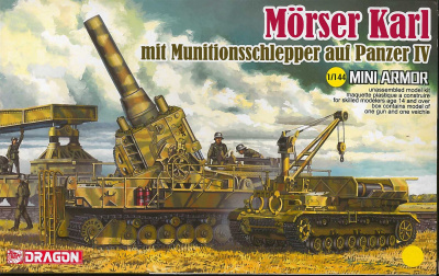 Model Kit military 14135 - Morser Karl mit Munitionsschlepper auf Panzer IV (1:144) - Dragon