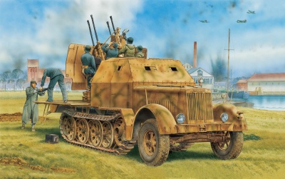 Model Kit military 6533 - Sd.Kfz.7/1 2cm Flakvierling 38 w/Armor Cab (2 in 1) (1:35)