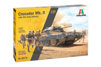 Model Kit military 6579 - Crusader Mk. II with 8th Army Infantry (1:35) - Italeri