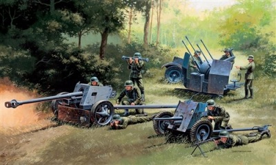 Model Kit military 7026 - GERMAN GUNS SET: PAK35-PAK40-FLAK38 (1:72) - Italeri