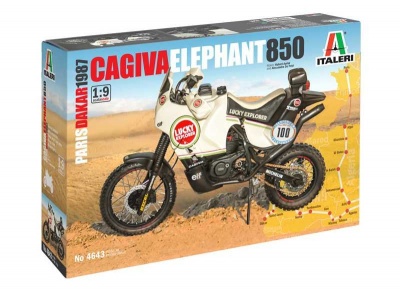 Model Kit motorka - Cagiva "Elephant" 850 Paris-Dakar 1987 (1:9) - Italeri