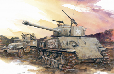 Model Kit tank 7302 - M4A3E8(76)W HVSS (1:72)