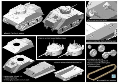 Model Kit tank 7435 - IJN TYPE 2 (Ka-Mi) AMPHIBIOUS TANK COMBAT VERSION (1:72)