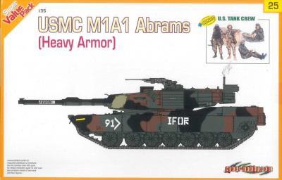 Model Kit tank 9125 - USMC M1A1 ABRAMS (HEAVY ARMOR) + U.S. TANK CREW (1:35)