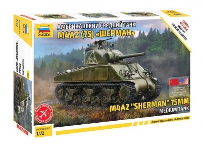 Model Kit tank - M4 A2 (75mm) Sherman Medium Tank (1:72) Zvezda