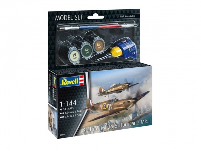 Model Set letadlo 63771 - Spitfire Mk.Ia & Hurricane Mk.I (1:144)