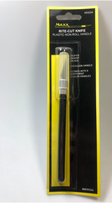 Modelářský nůž #34  - Knife black with non-roll handle - MAXX