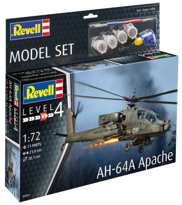 ModelSet vrtulník 63824 - AH-64A Apache (1:72) - Revell