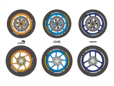 Moto GP Marking for Tires - Wheels 1/12 - Blue Stuff
