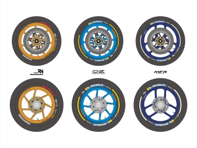 Moto GP Marking for Tires - Wheels 1/12 - Blue Stuff