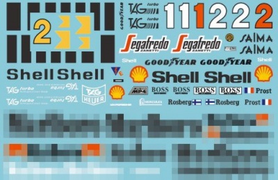 MP4/2C Full Sponsor Decal for Bburago/ Protar 1/24 - MSM Creation