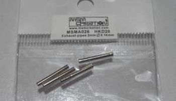 Exhaust pipes 2mm Diameter X 16mm (4 pcs) - MSM Creation