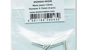 Metal pipes 3.9mm Diameter X 12mm (4 pcs) - MSM Creation