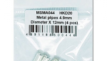 Metal pipes 4.9mm Diameter X 12mm (4 pcs) - MSM Creation