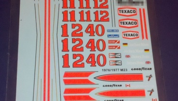 McLaren M23 1976/77 Full Decal 1/20 - MSM Creation