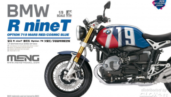 BMW R nineT Option 719 Mars Red/CosmicBlue (Pre-colored Edition) in 1:9 - Meng