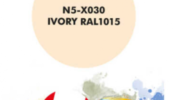 Ivory RAL1015  Paint for Airbrush 30 ml - Number 5
