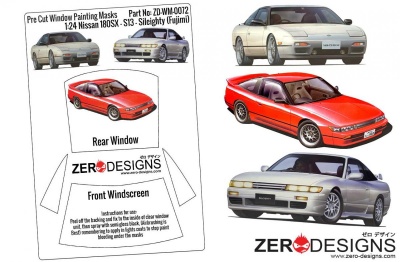 Nissan 180SX - S13 - Sileighty Pre Cut Window Painting Masks (Fujimi) - Zero Paints