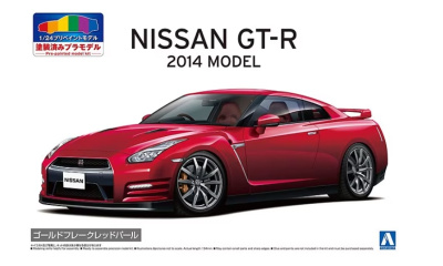 Nissan R35 GT-R '14 Gold Flake Red Pearl Pre-painted Model Kit 1/24 - Aoshima