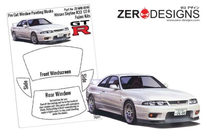 Nissan Skyline R33 GT-R Pre Cut Window Painting Masks (Fujimi) - Zero Paints