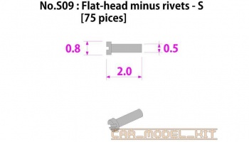Metal rivet series No.S09 Flat head minus rivets-S - Model Factory Hiro