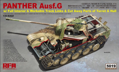 Panther Ausf.G w/ Full Interior & Workable Track Links & Cut Away Parts of Turret & Hull 1/35 - RFM