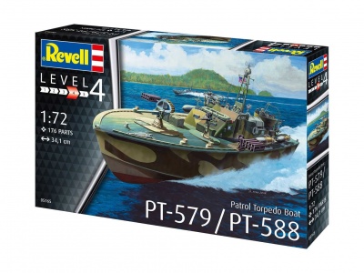 Patrol Torpedo Boat PT-588/PT-579  (1:72) Plastic Model Kit 05165 - Revell