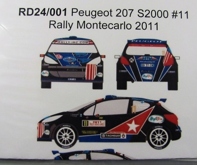 Peugeot 207 S2000 #11 Rally Montecarlo 2011 - Racing Decals 43