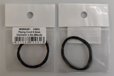 Piping Cord 0,3mm Diameter x 2m (Black) - MSM Creation