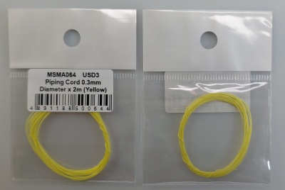 Piping Cord 0,3mm Diameter x 2m ( Yellow ) - MSM Creation
