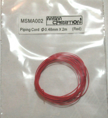 Piping Cord 0.48mm diameter x 2m (Red) - MSM Creation