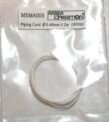 Piping Cord 0.48mm diameter x 2m (White) - MSM Creation