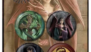 Placka set - Anne Stokes - Dragons - 4x38mm