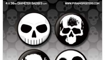 Placka set - Skullz - 4x38mm