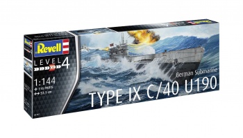 German Submarine Type IX C/40 (U190) (1:144) Plastic Model Kit ponorka 05167 - Revell