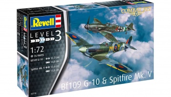 Plastic Modelkit letadla 03710 - Bf109G-10 & Spitfire Mk.V (1:72) - Revell