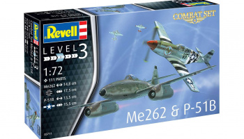 Plastic Modelkit letadla 03711 - Me262 & P-51B (1:72) - Revell