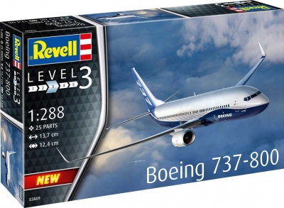 Plastic ModelKit letadlo 03809 - Boeing 737-800 (1:288) - Revell