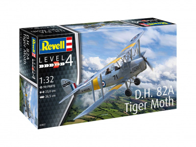 Plastic ModelKit letadlo 03827 - D.H. 82A Tiger Moth (1:32) - Revell