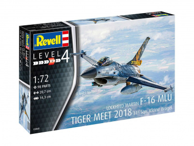 Plastic ModelKit letadlo 03860 - F-16 MLU TIGER MEET 2018 31 Sqn. Kleine Brogel  (1:72) - Revell