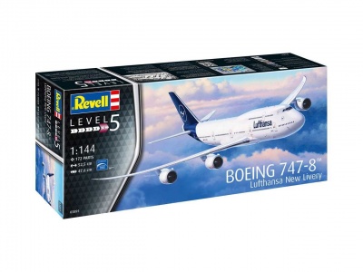 Plastic ModelKit letadlo 03891 - Boeing 747-8 Lufthansa "New Livery" (1:144) - Revell