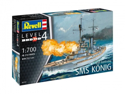 Plastic ModelKit loď 05157 - WWI Battleship SMS KÖNIG (1:700)