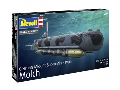 Plastic ModelKit ponorka 05187 - German Midget Submarine Type Molch (1:72) - Revell