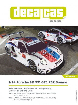 Porsche 911 991 GT3 RSR Team Porsche GT sponsored by Brumos-Racing-Look - 2019 1/24 - Decalcas
